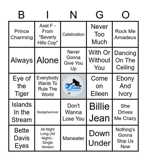 80'S TOO Bingo Card