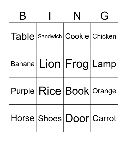 Hip Hop Bingo Card
