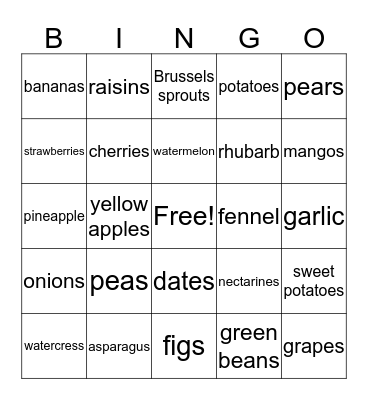 Have you ever eaten ... ? Bingo Card