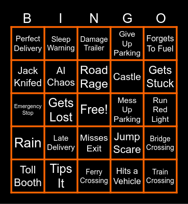 Trucking Bingo! Bingo Card