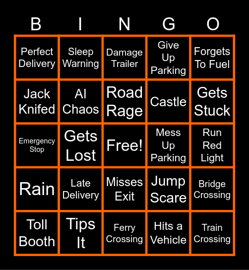 Trucking Bingo! Bingo Card