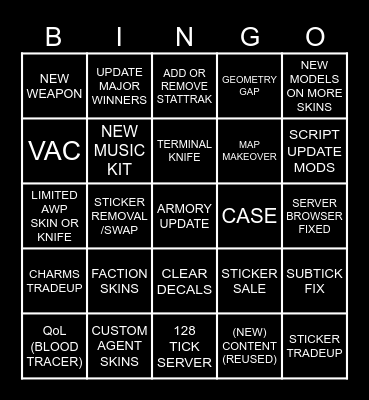 MedeaMaou's CS2 BINGO CARD Bingo Card