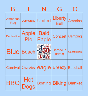 RCM Game 1 First of July Happy Hour Bingo Card