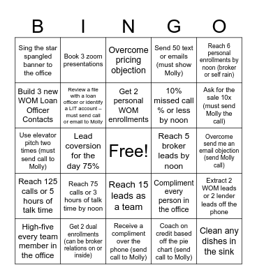 Sales Bingo Card Bingo Card