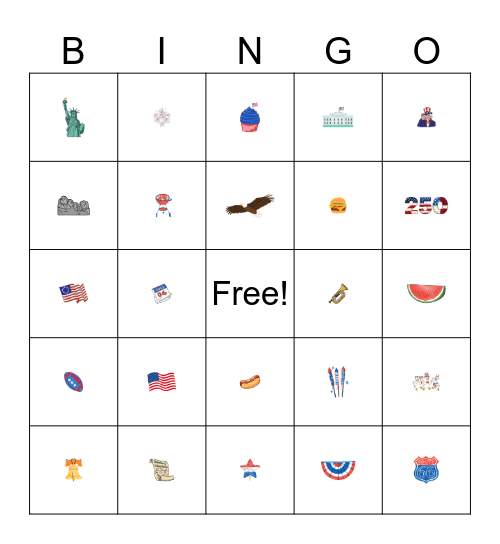 4th of July Bingo! Bingo Card