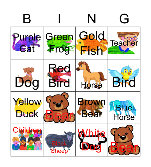 Brown Bear What do you see? Bingo Card