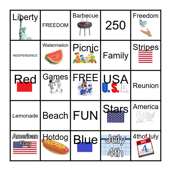 July 4, 2026 Bingo Card