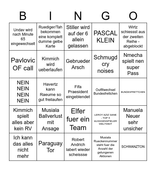 DFB-11 Bingo Card