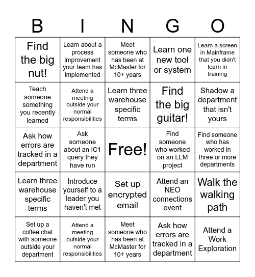 McMaster-Carr Bingo! Bingo Card