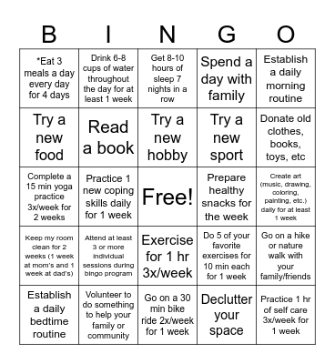 TH Bingo Card