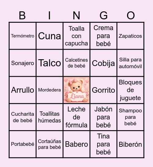 Liana Bingo Card