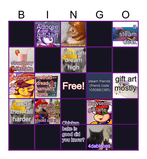 B-day Biin-go Bingo Card