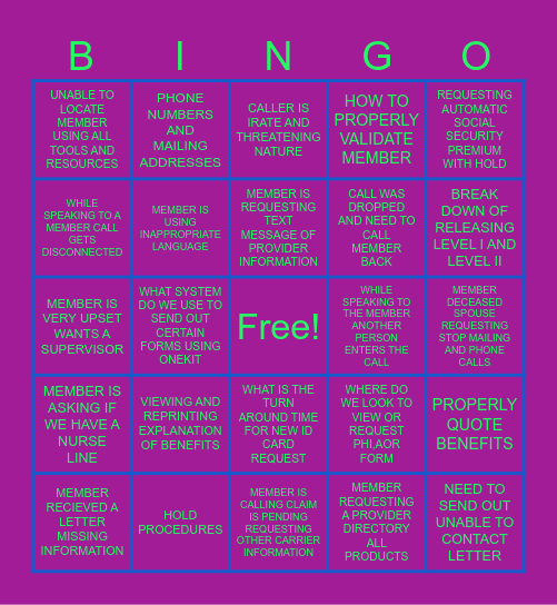 FIND THE CORRECT KA Bingo Card