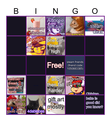 B-day Biin-go Bingo Card