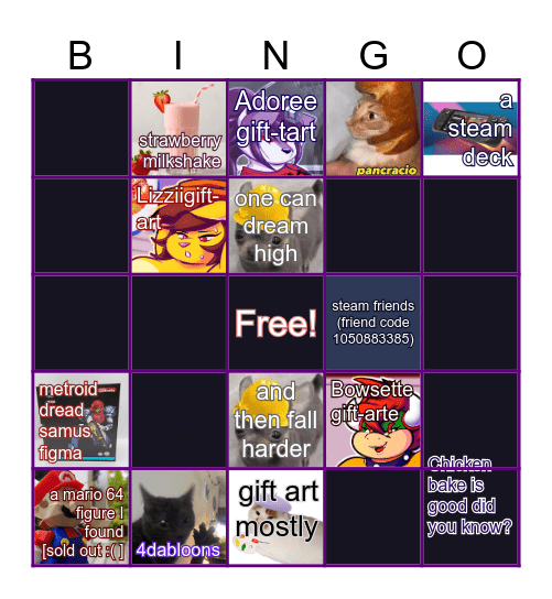 B-day Biin-go Bingo Card