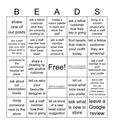 POCO BINGO Card