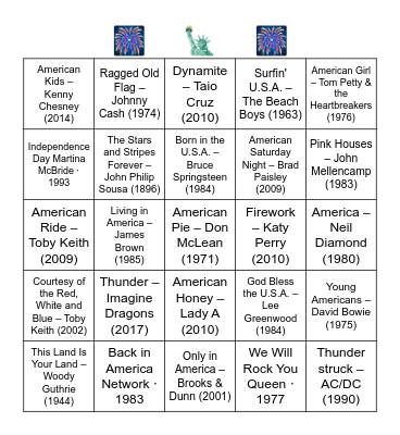 HAPPY BIRTHDAY AMERICA! Bingo Card