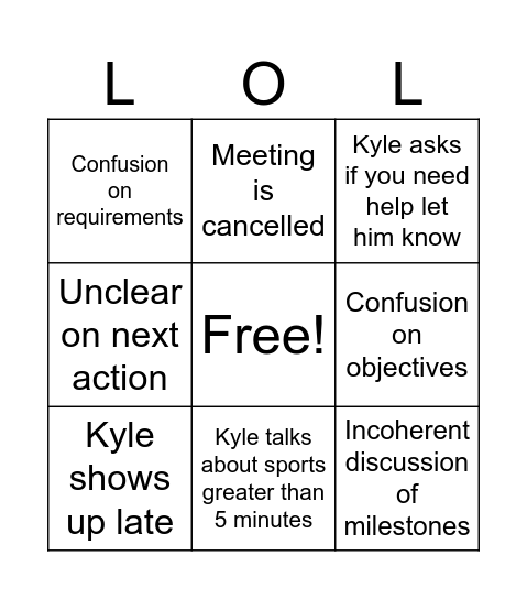 Whose Task is it Anyways! Bingo Card