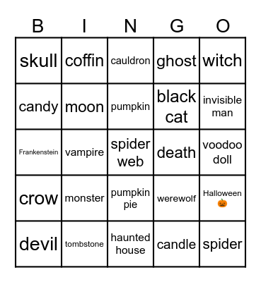 Halloween 🎃 Bingo Card