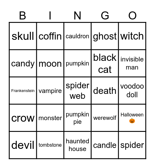 Halloween 🎃 Bingo Card