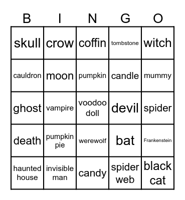 Halloween 🎃 Bingo Card