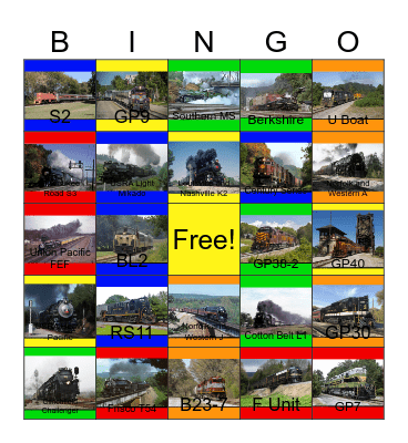 The Southern Railway and other Railroads of the Southeastern Region Bingo Card