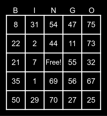 Des Daray Bingo Card