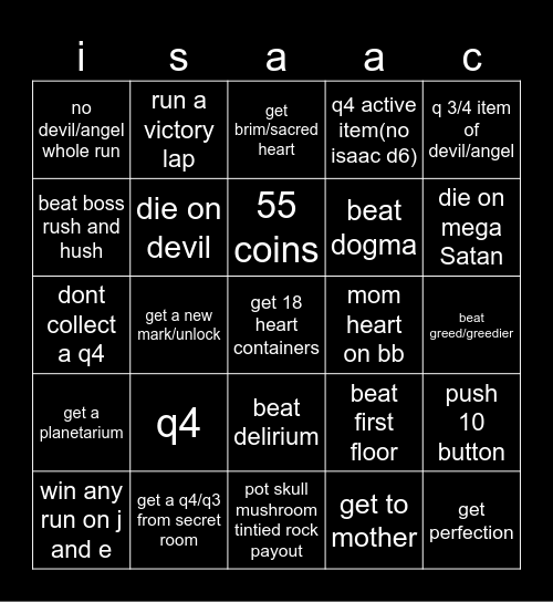 horrible game Bingo Card