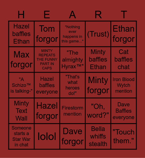 Ruby Bingo Card