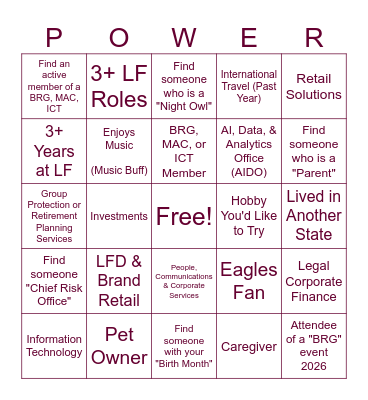 Power in Possibility Bingo Card