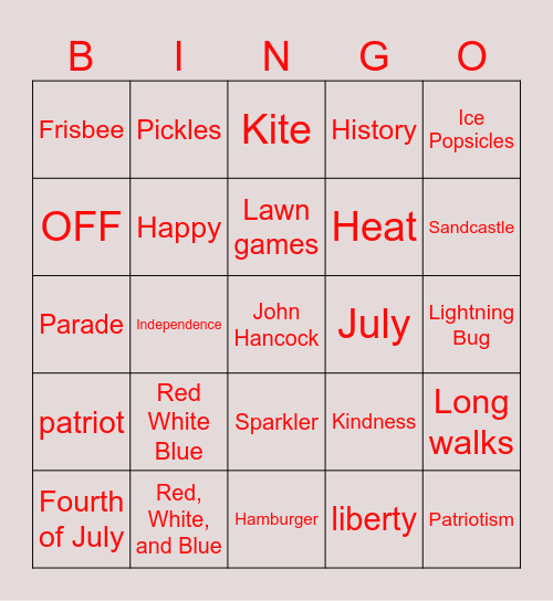 RCM Happy Hour Bingo Game #3 Bingo Card
