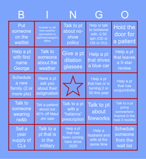 JULY TEG BINGO Card