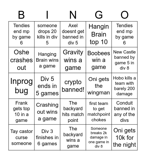 Bingo 8,5 and one of 3 Bingo Card