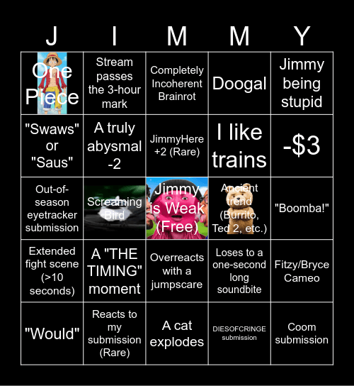 JimmyHere YLYL Bingo V2 Bingo Card