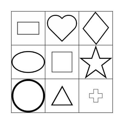 SHAPES Bingo Card