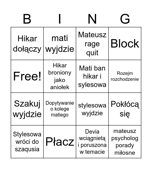 Drama alert Bingo Card