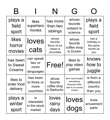 Find Someone Who... Bingo Card
