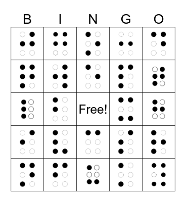 Braille Bingo: Alphabet WS and Punctuation Bingo Card