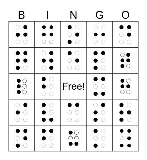 Braille Bingo: Alphabet WS and Punctuation Bingo Card