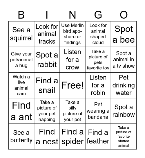 Camp Bingo Card