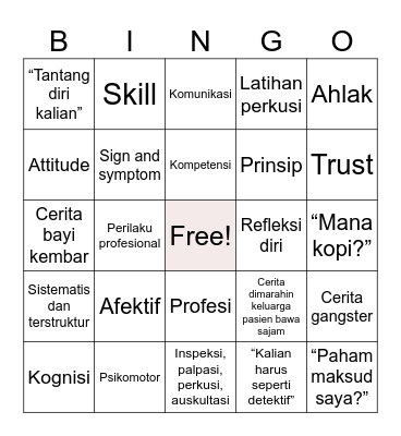 Dr. Arya Bingo Card