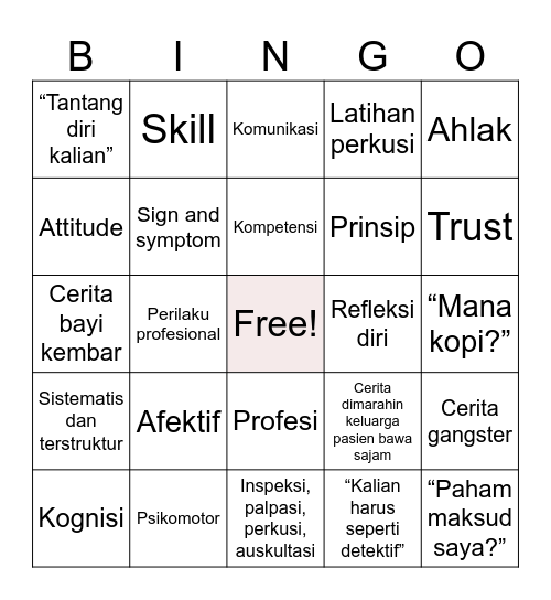 Dr. Arya Bingo Card