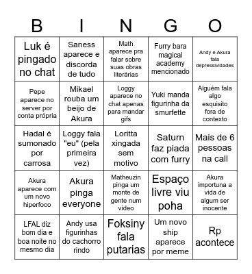 Bingola do serrote Bingo Card