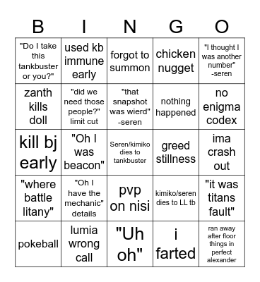 TEA bingo Card