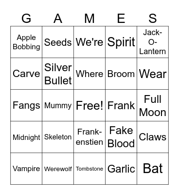 CANDY!!! Bingo Card