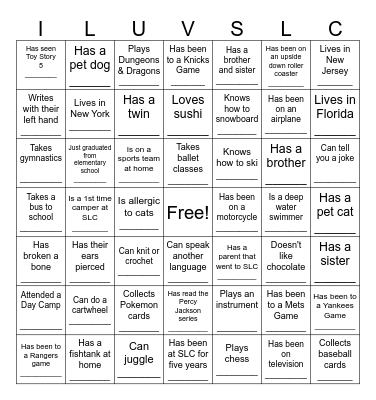 Find Someone Who . . . Bingo Card