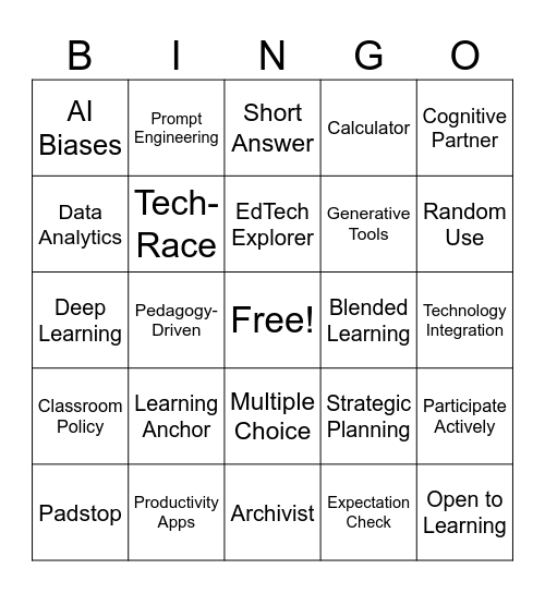 EdTech Bingo Card