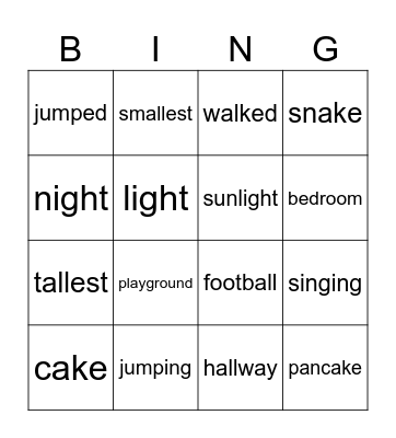 chunks! Bingo Card