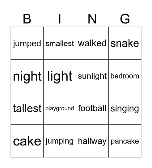 chunks! Bingo Card