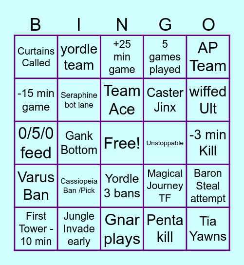 Loser Bracket Bingo Card